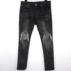 Purple Brand Mens 36 x 33.5 P002 Dropped Fit Mid Rise Distressed Slim Jeans Q911